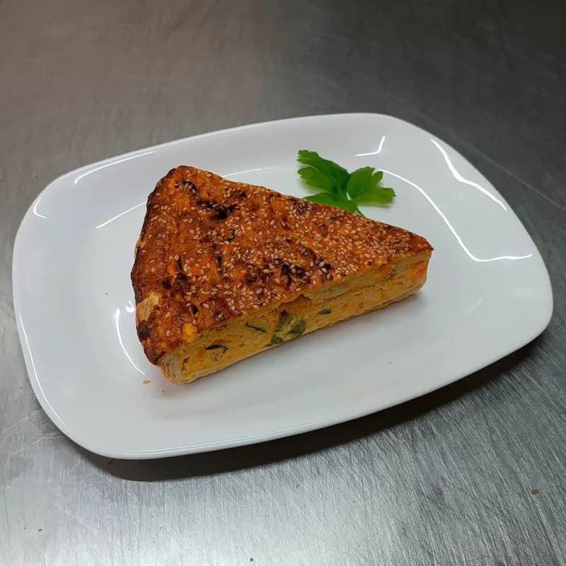 Tarta de puerro, zapallito y calabaza