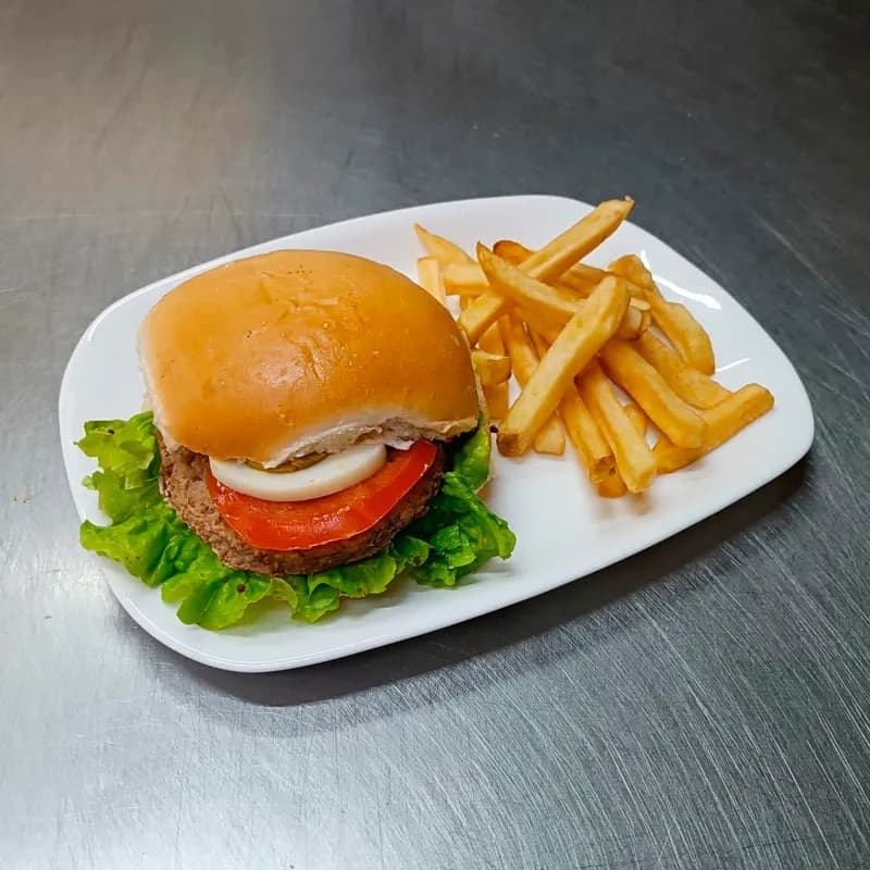 Hamburguesa + papas fritas